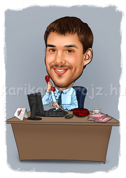 egyedi-karikatura-rajz-kr70 Irodai munka telefon rajz