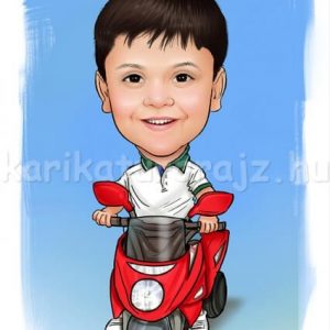 Motoros fiú rajz