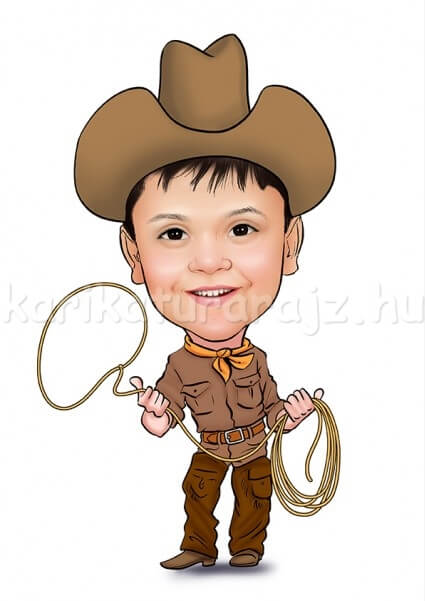Cowboy fiú rajz